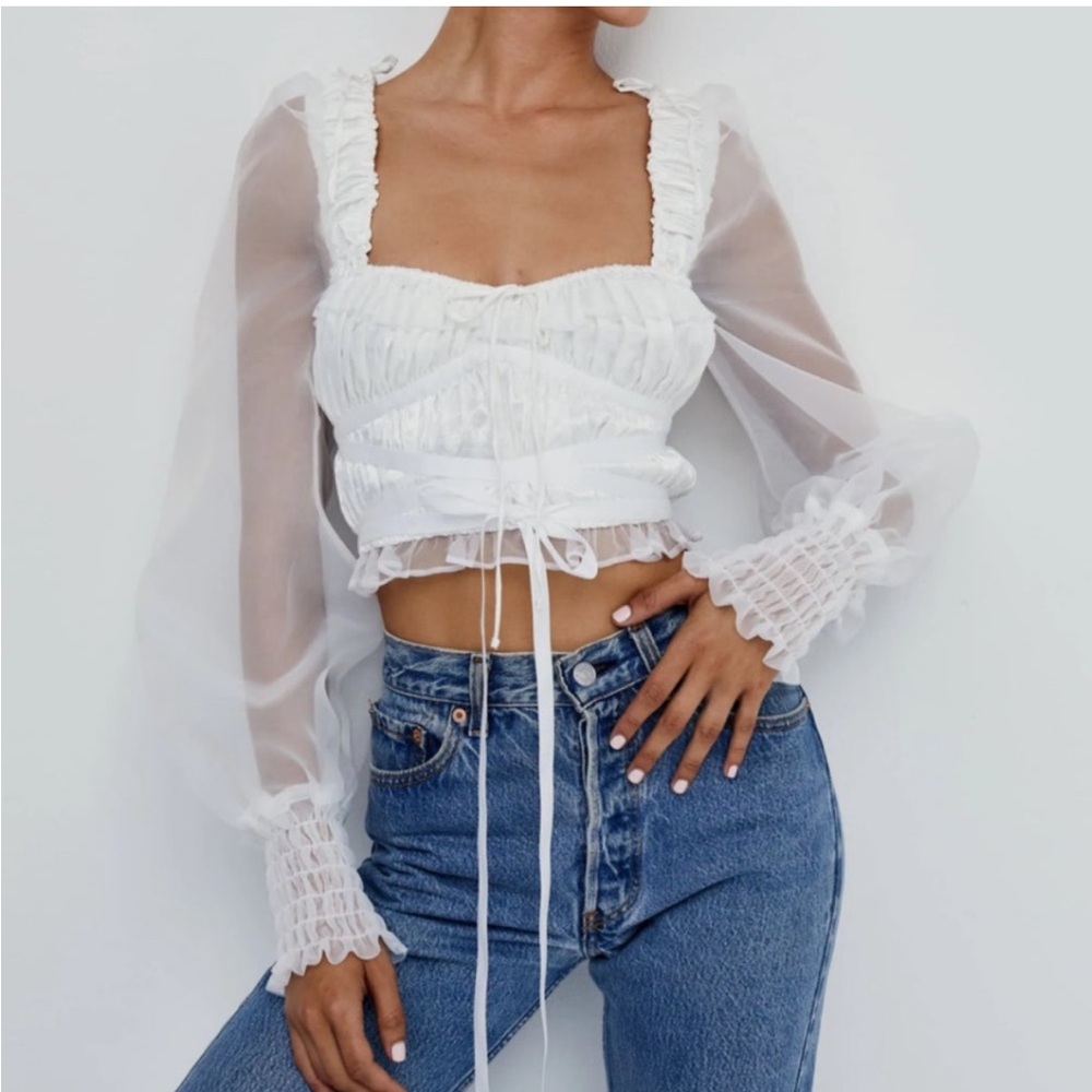 For love and lemons organza Gabrielle crop top